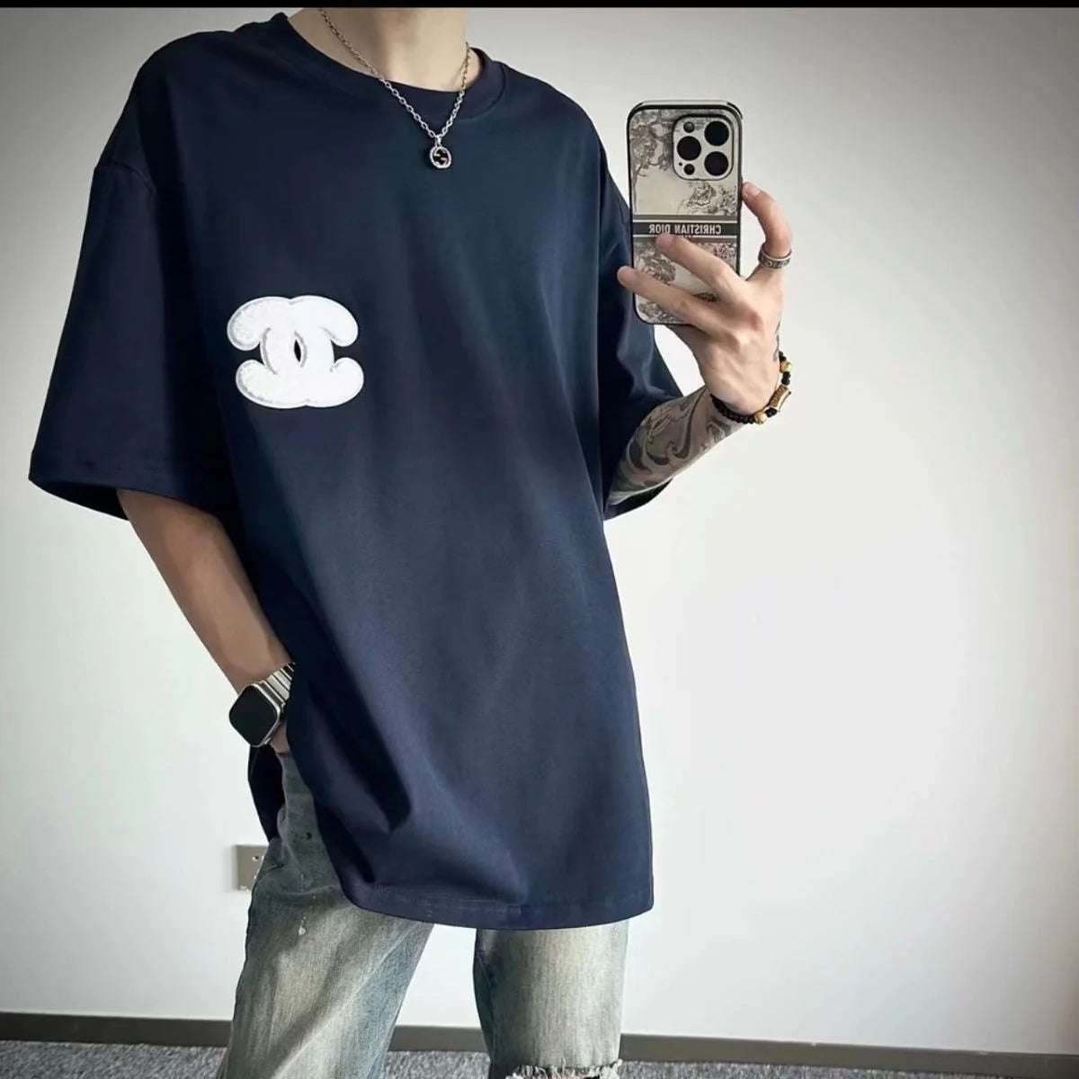 Couple's Towel Embroidered Versatile Half-Sleeve 1024032908