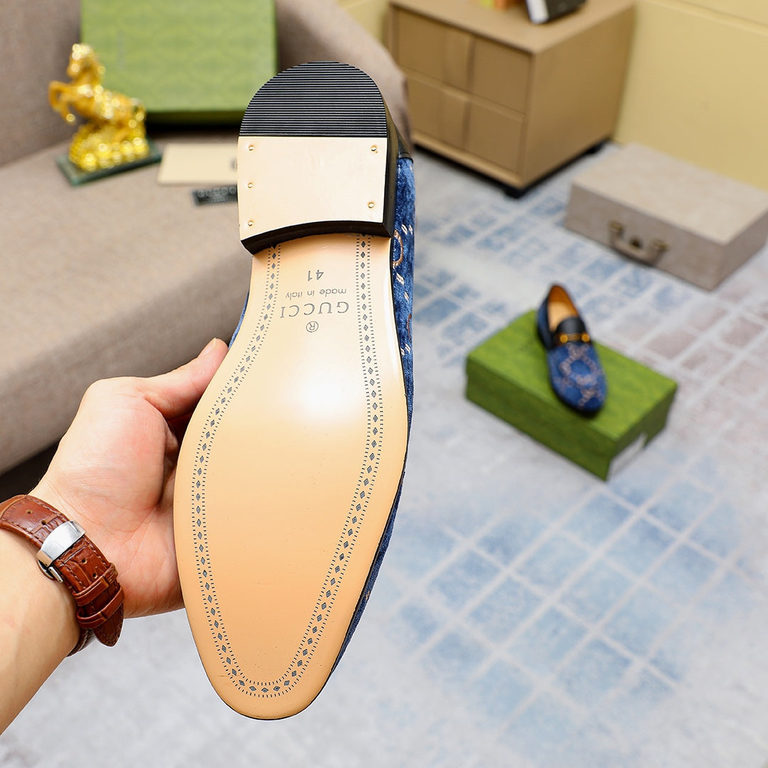 Gentleman Men's Shoes Leather Popular Classic Presbyterian Pattern Loafers G04