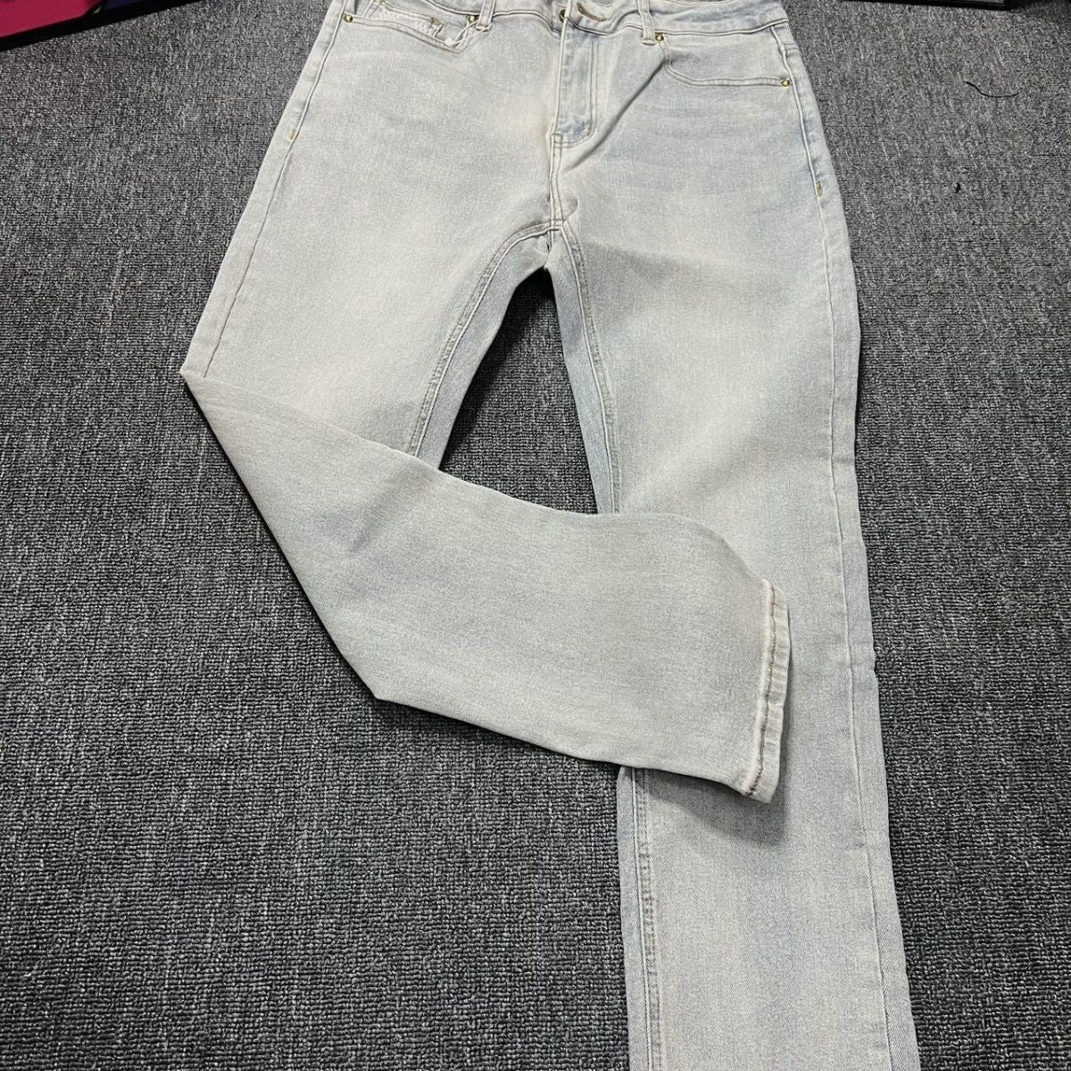 New Letter Embroidered Ripped Trousers 1024051501