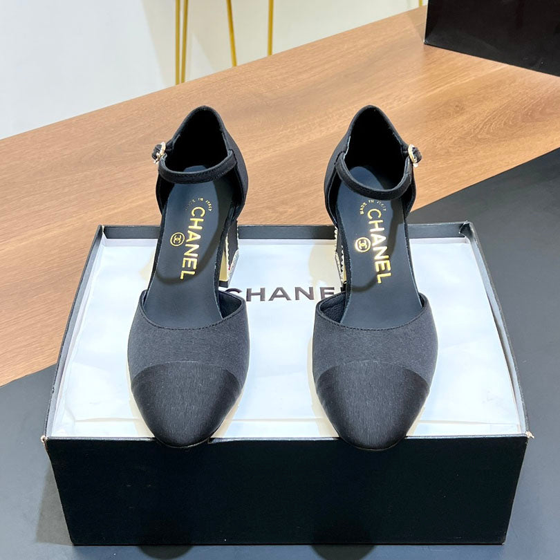 CNL Rhinestone square heel high heels 1824082802