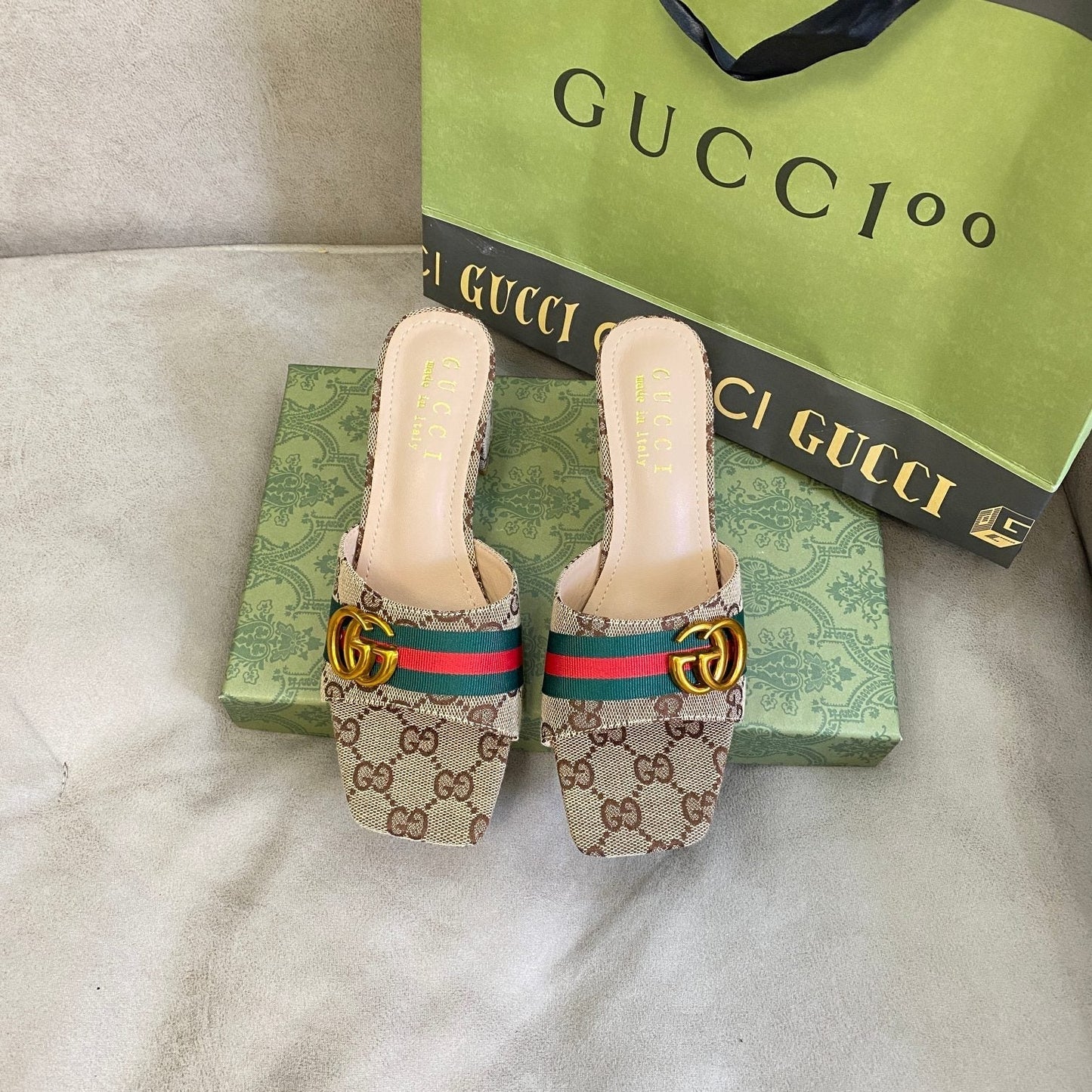 Chunky heel slippers XC0123072819