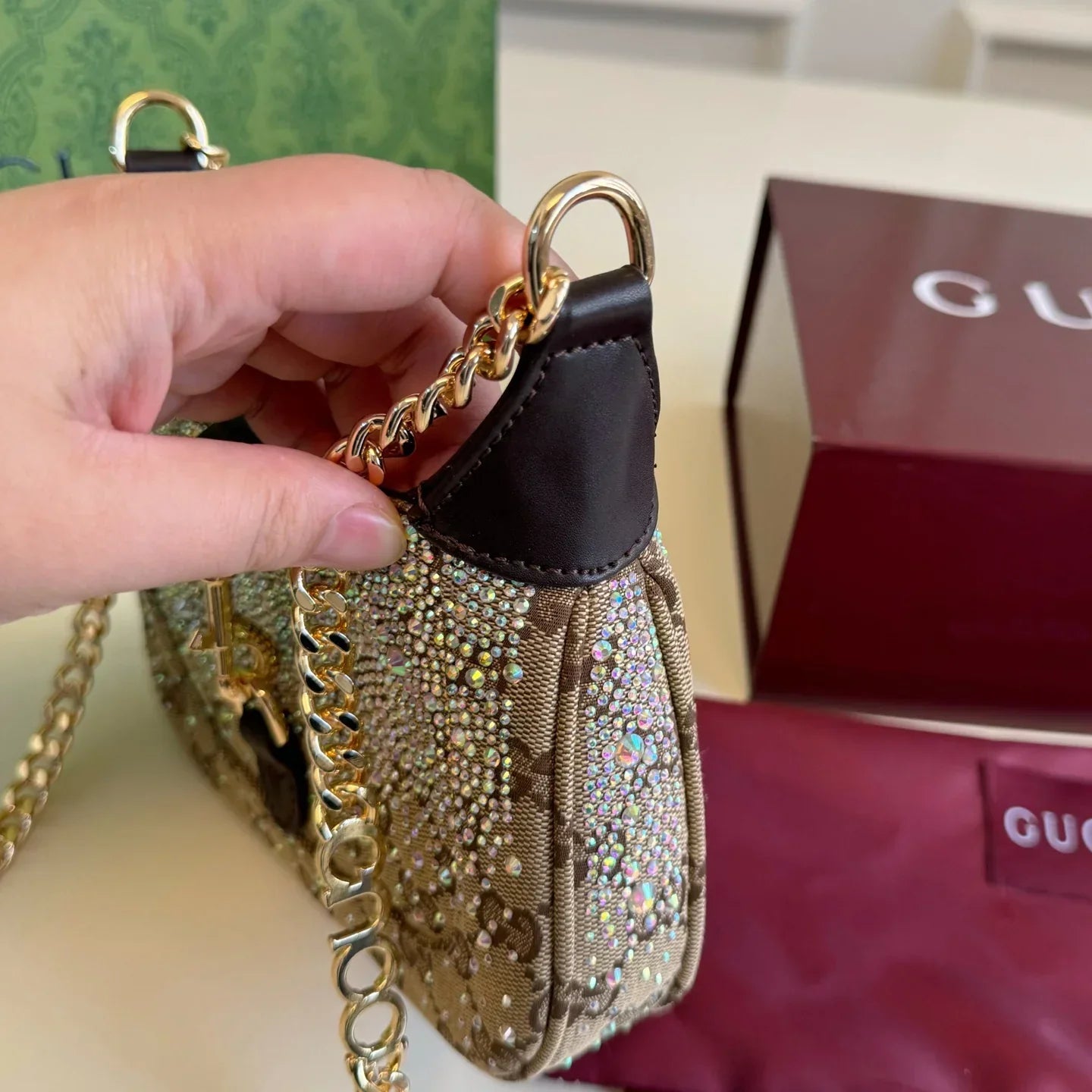 New Rhinestone Jaie Chain Crossbody Bag 1025062714