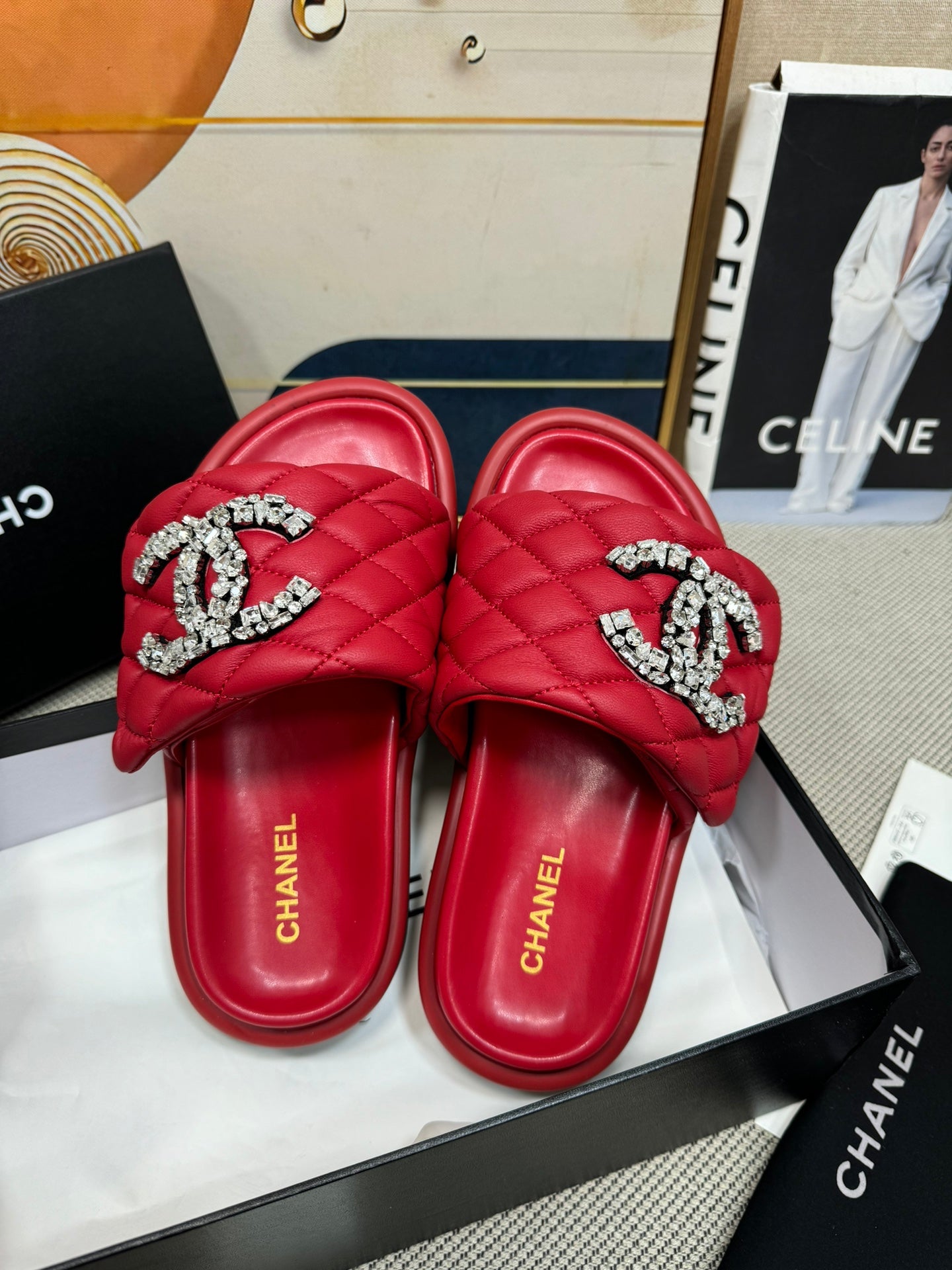 CNL dopamine color thick-soled Velcro women's slippers 0724042705