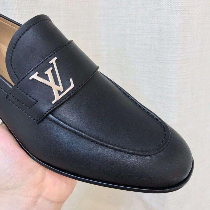 Luxury Black Letter Slip On Loafers