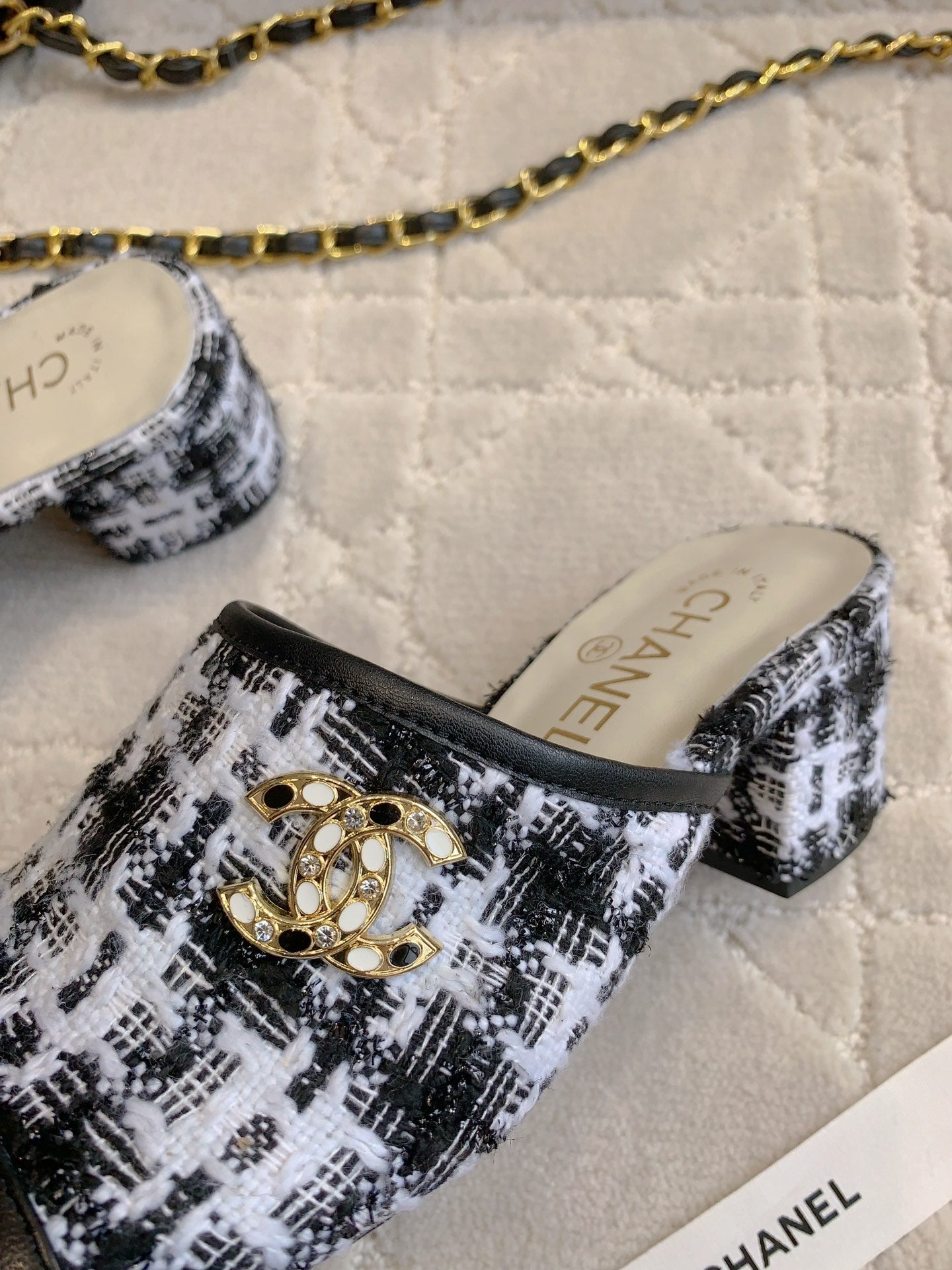 CHA High heel mule slippers (Heel 5.5/2.5CM) 1825022815