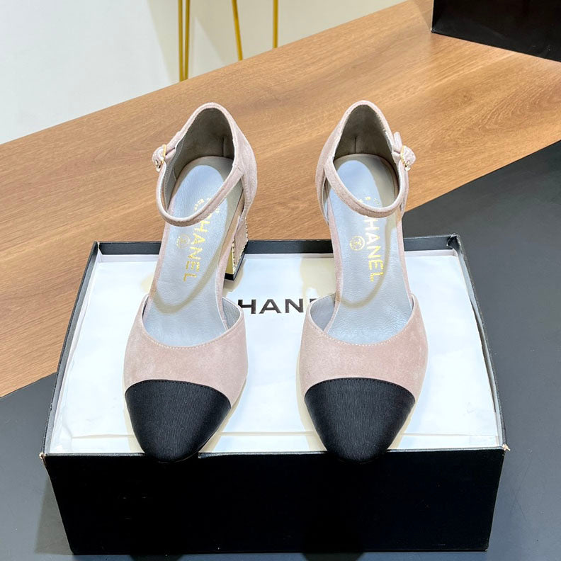 CNL Rhinestone square heel high heels 1824082802