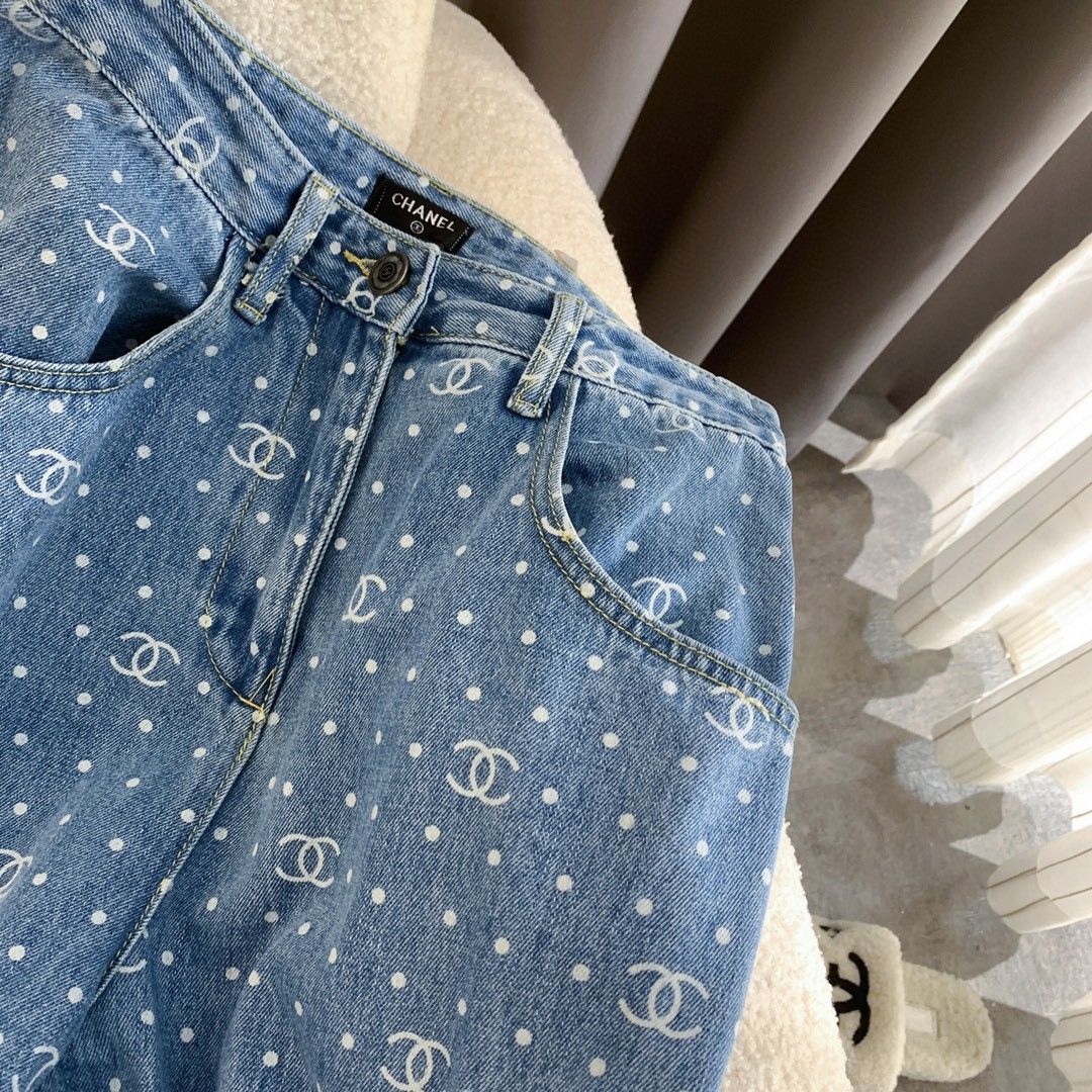 Fashionable loose fitting wide leg denim pants PD10052210