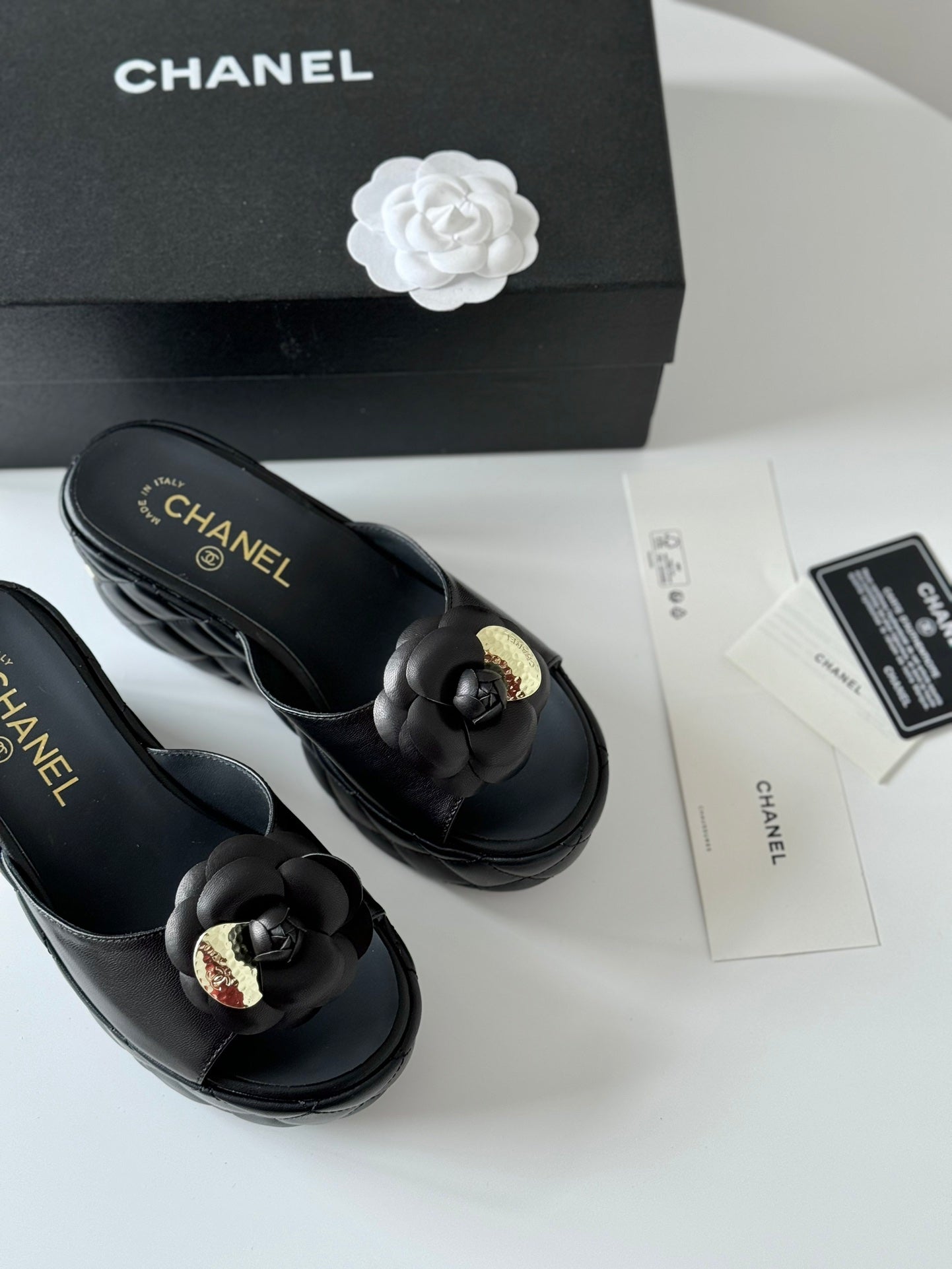 CNL 24SS camellia platform slippers 0724042709