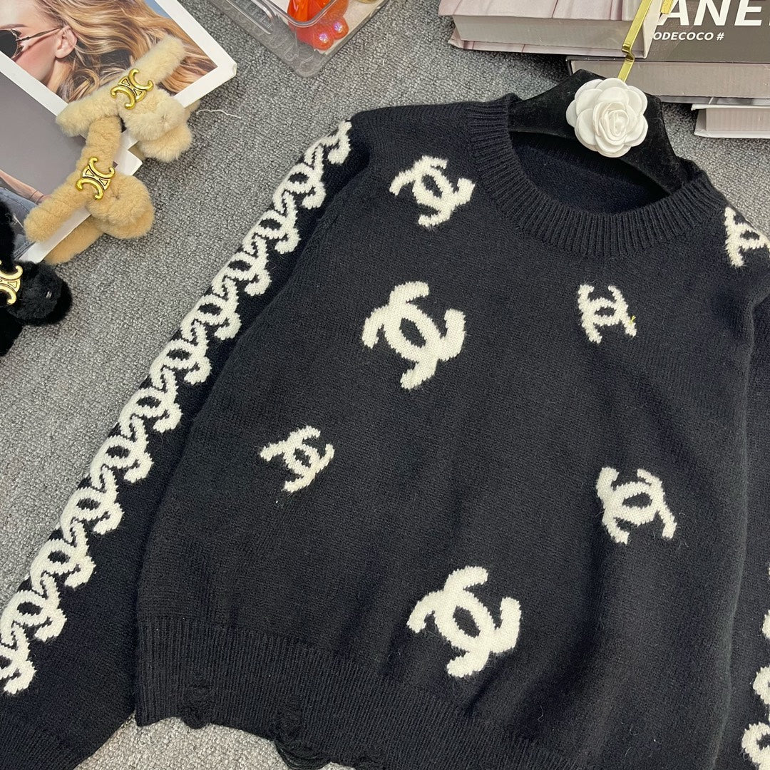 Crew neck knitted sweaters, sweaters XC1823090601