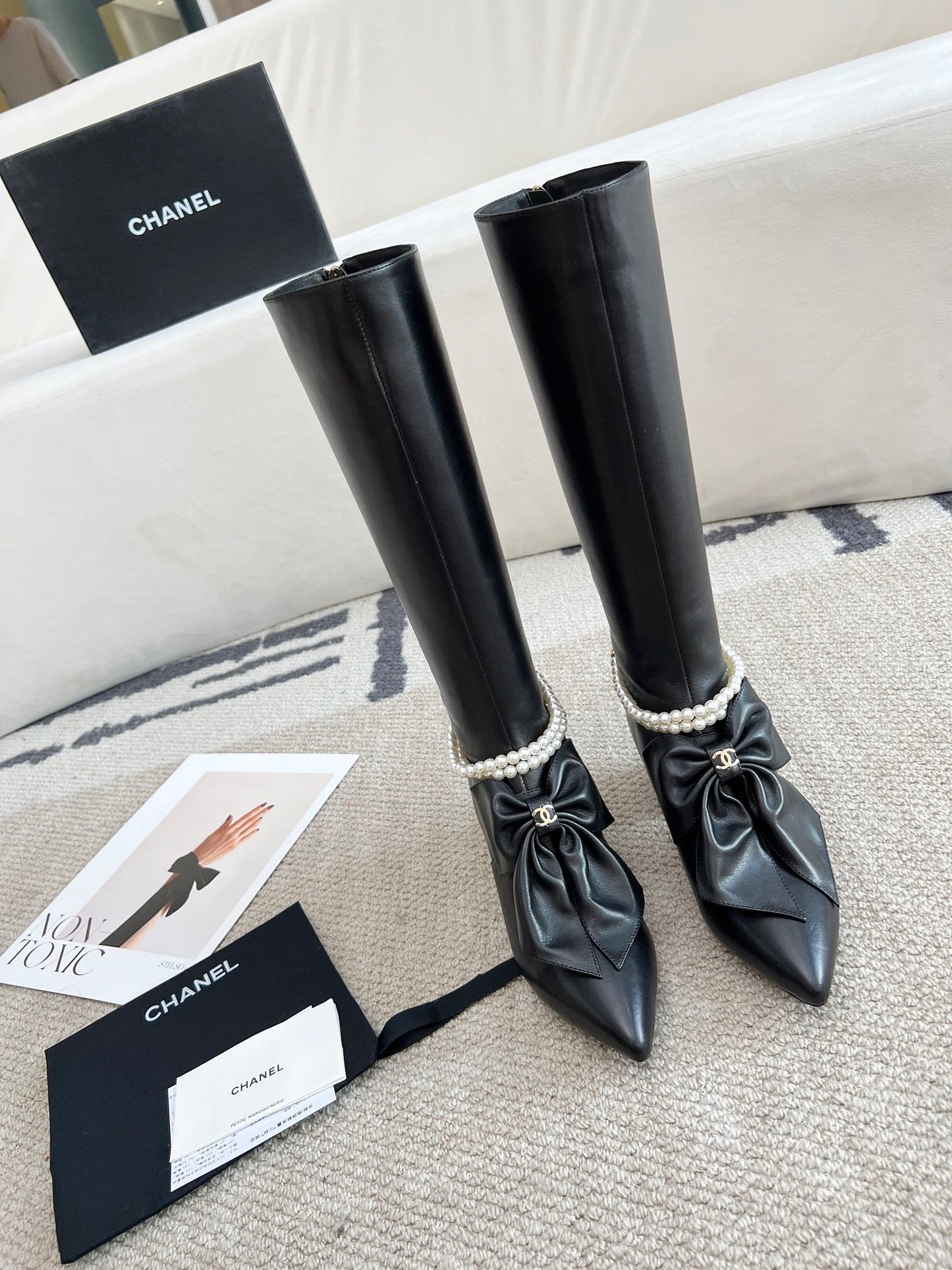 Zipper Pearl Boots 0724090507