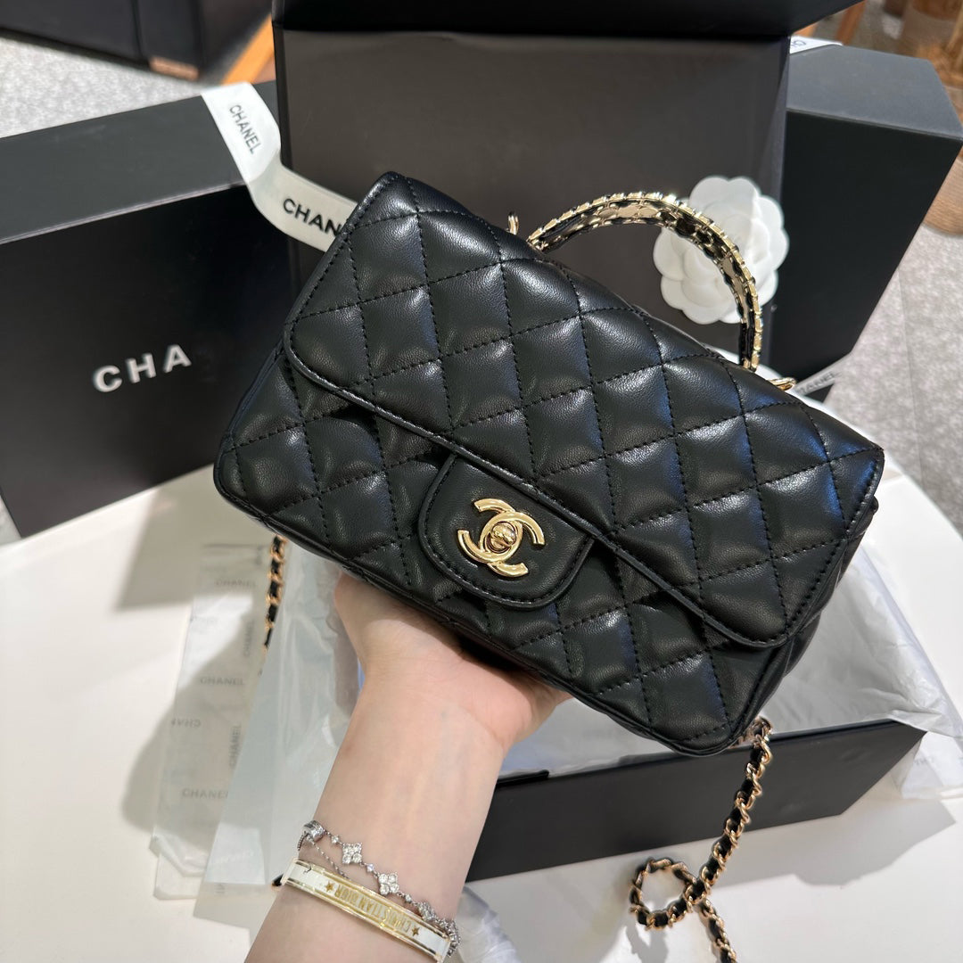 23A metal full diamond handle miniCF metal buckle bag XC16070604