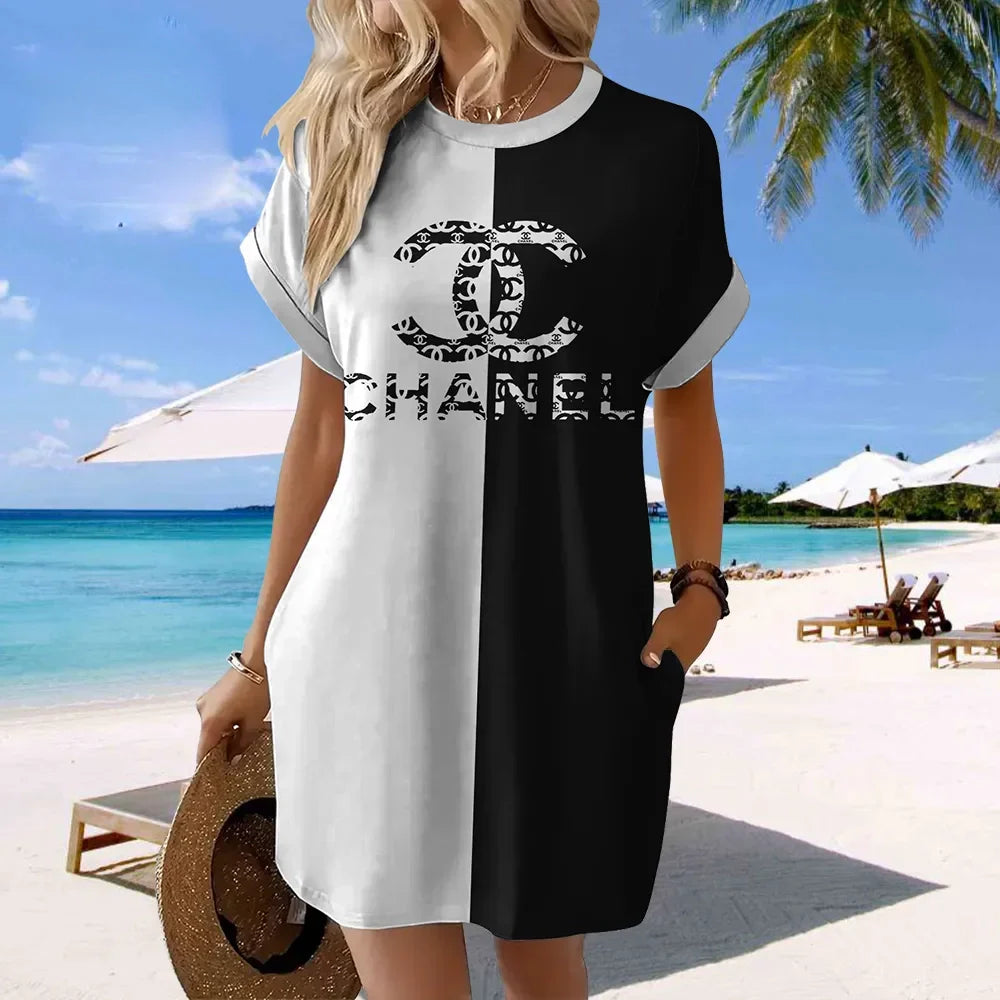 Premium Short Sleeve Pocket Dress 3D1025031801