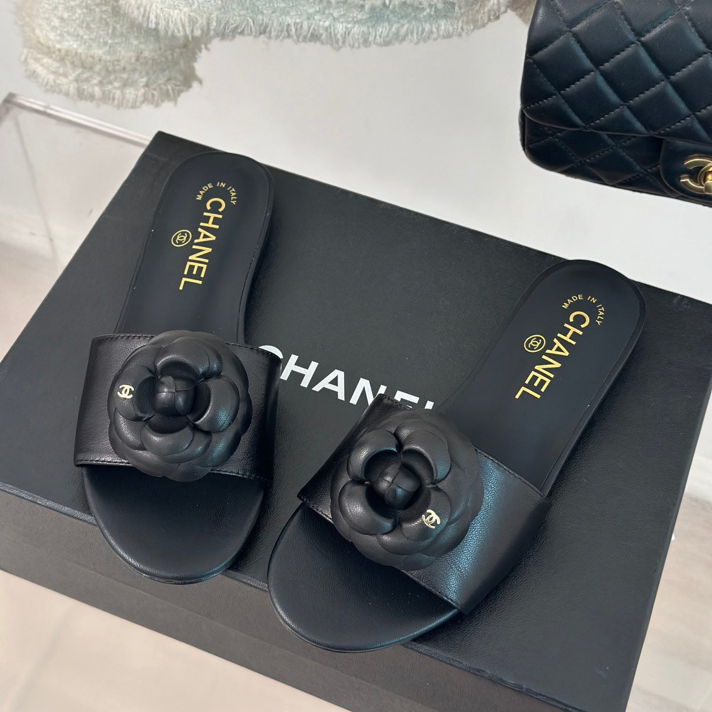 CNL Camellia block heel slippers 1824082701