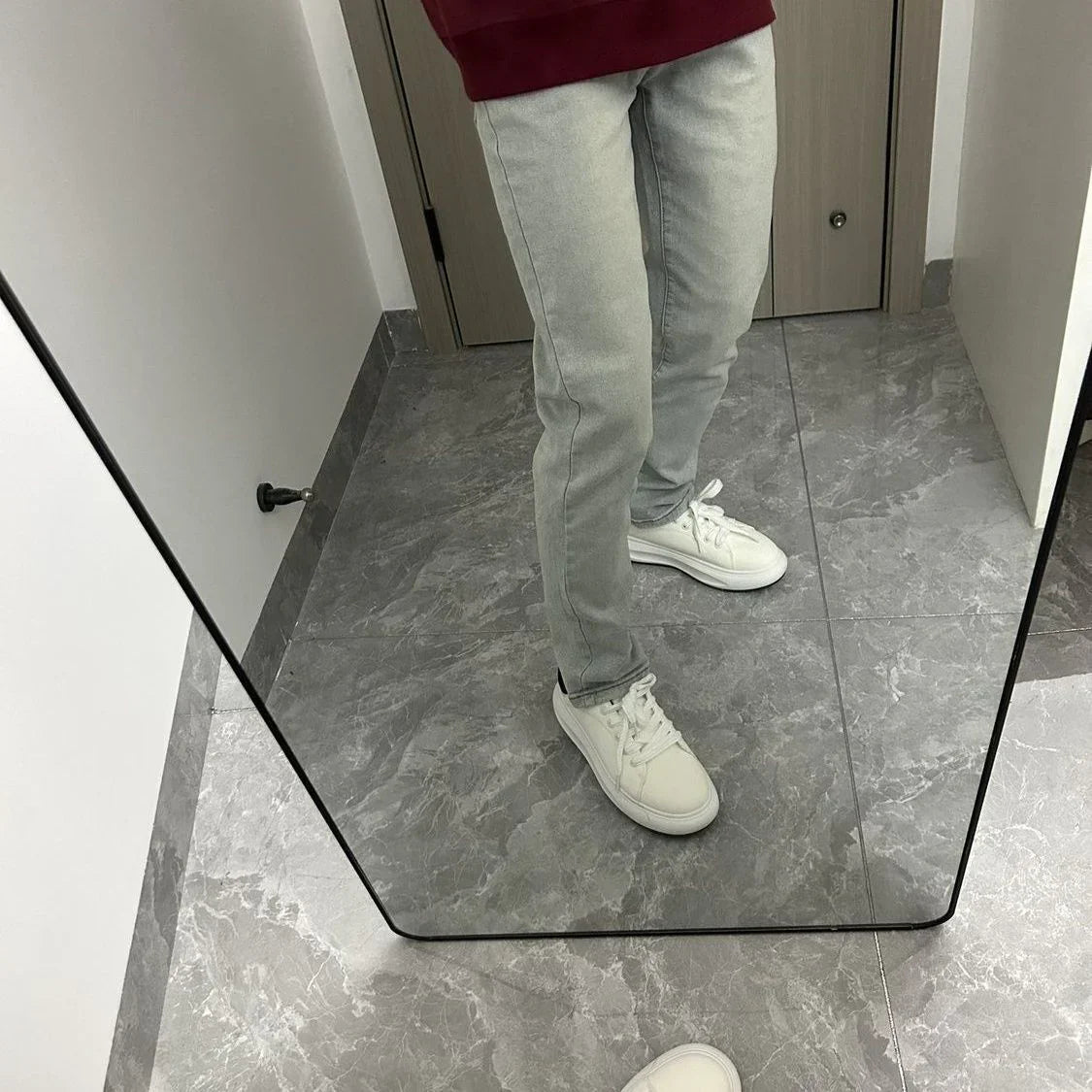 New Letter Embroidered Ripped Trousers 1024051501