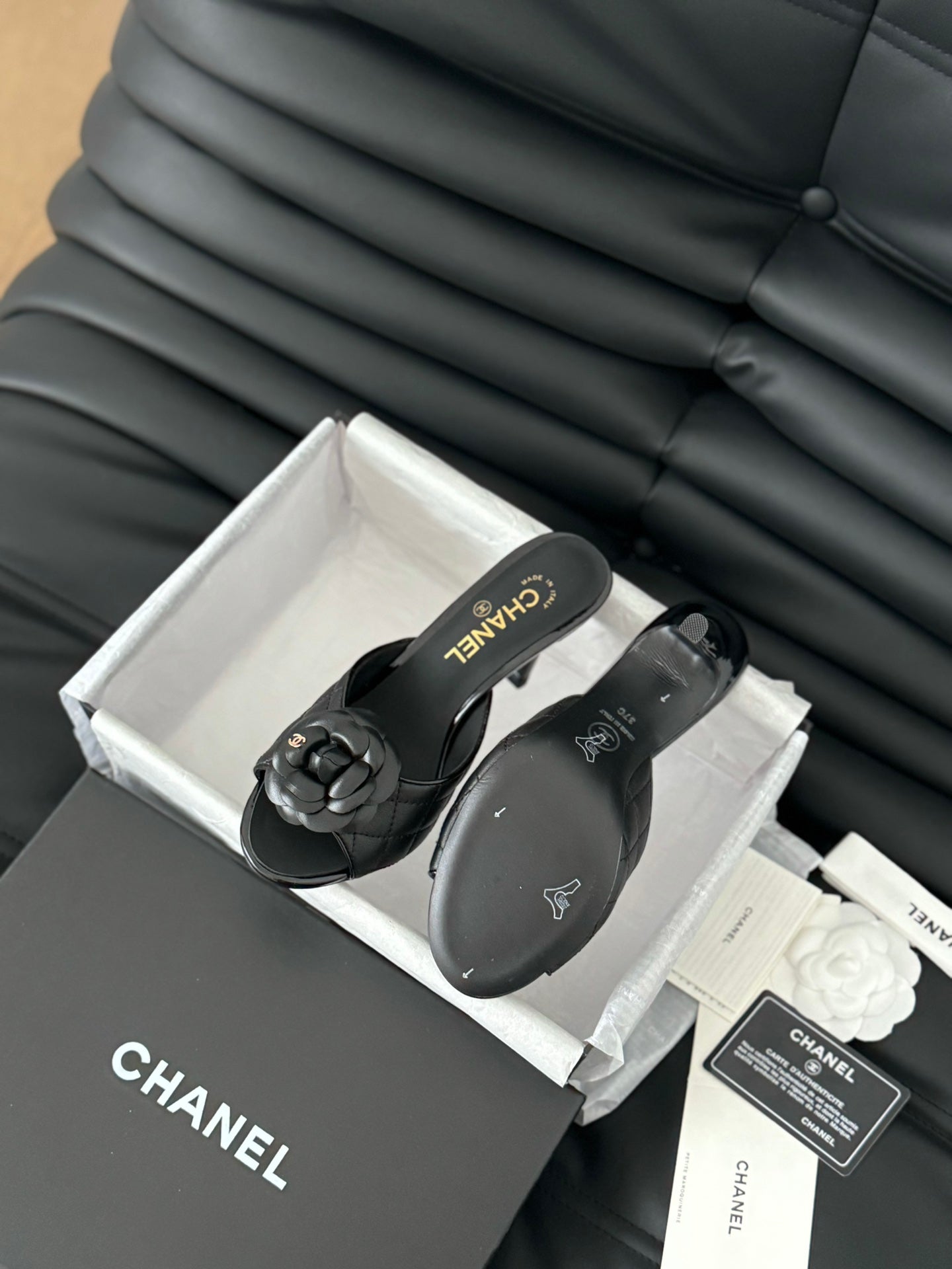 CNL 24SS camellia high heel slippers 0724042708