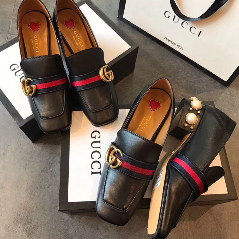 G Classic pearl heel loafers 1824070204