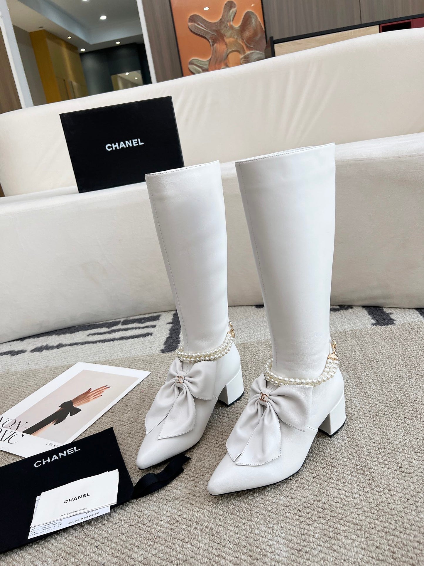 Zipper Pearl Boots 0724090507