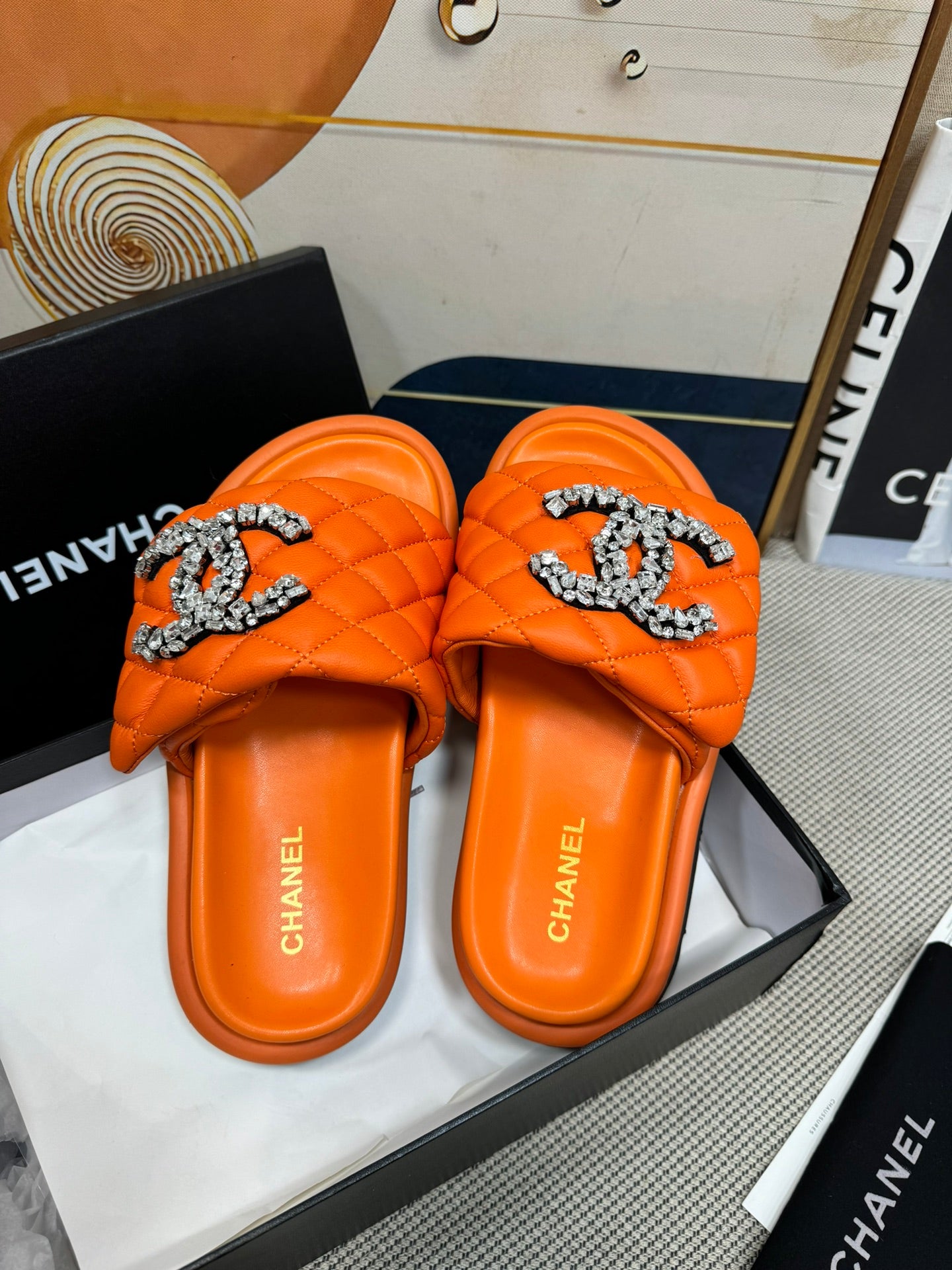 CNL dopamine color thick-soled Velcro women's slippers 0724042705