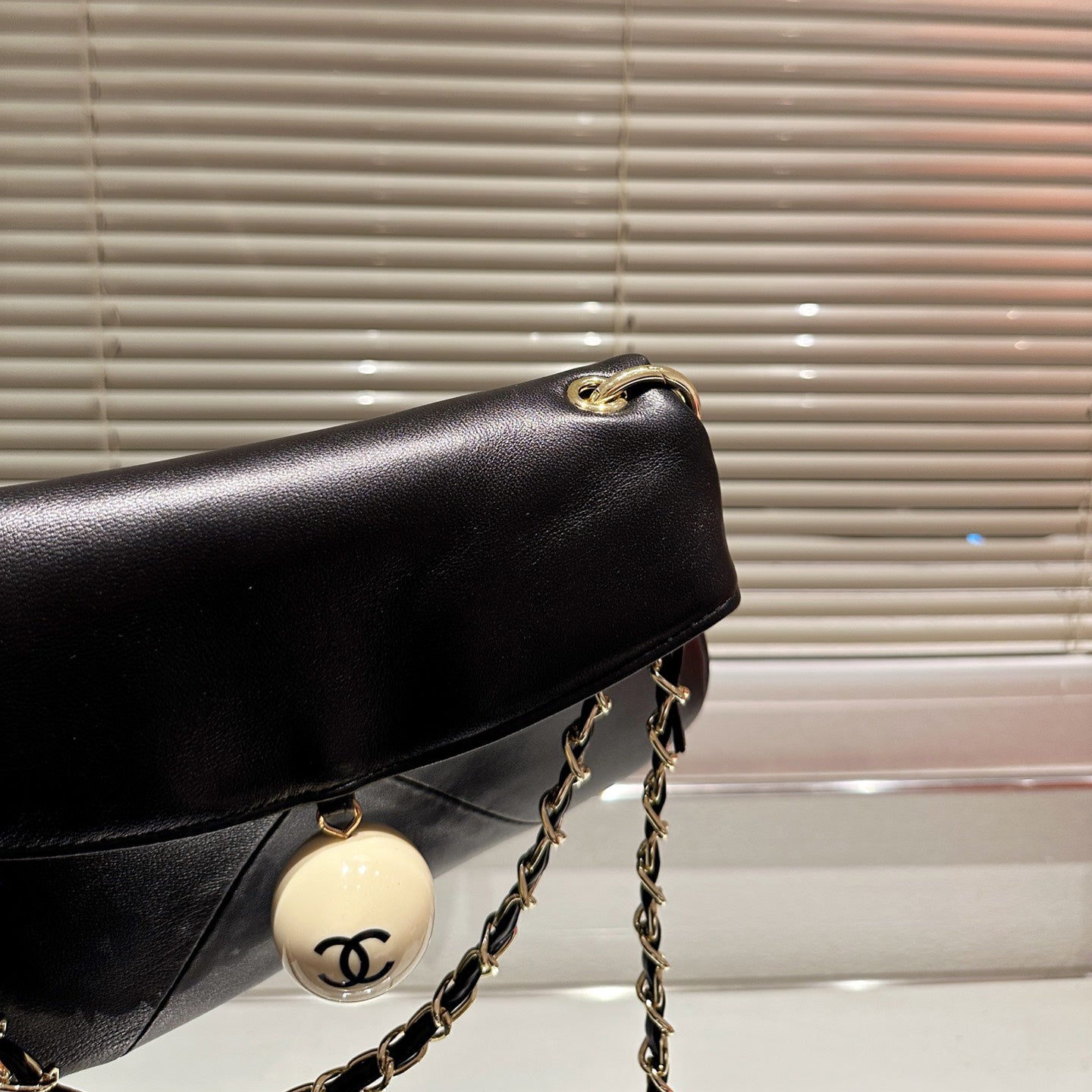 Vintage chocolate ball chain hobo bag 1824040706