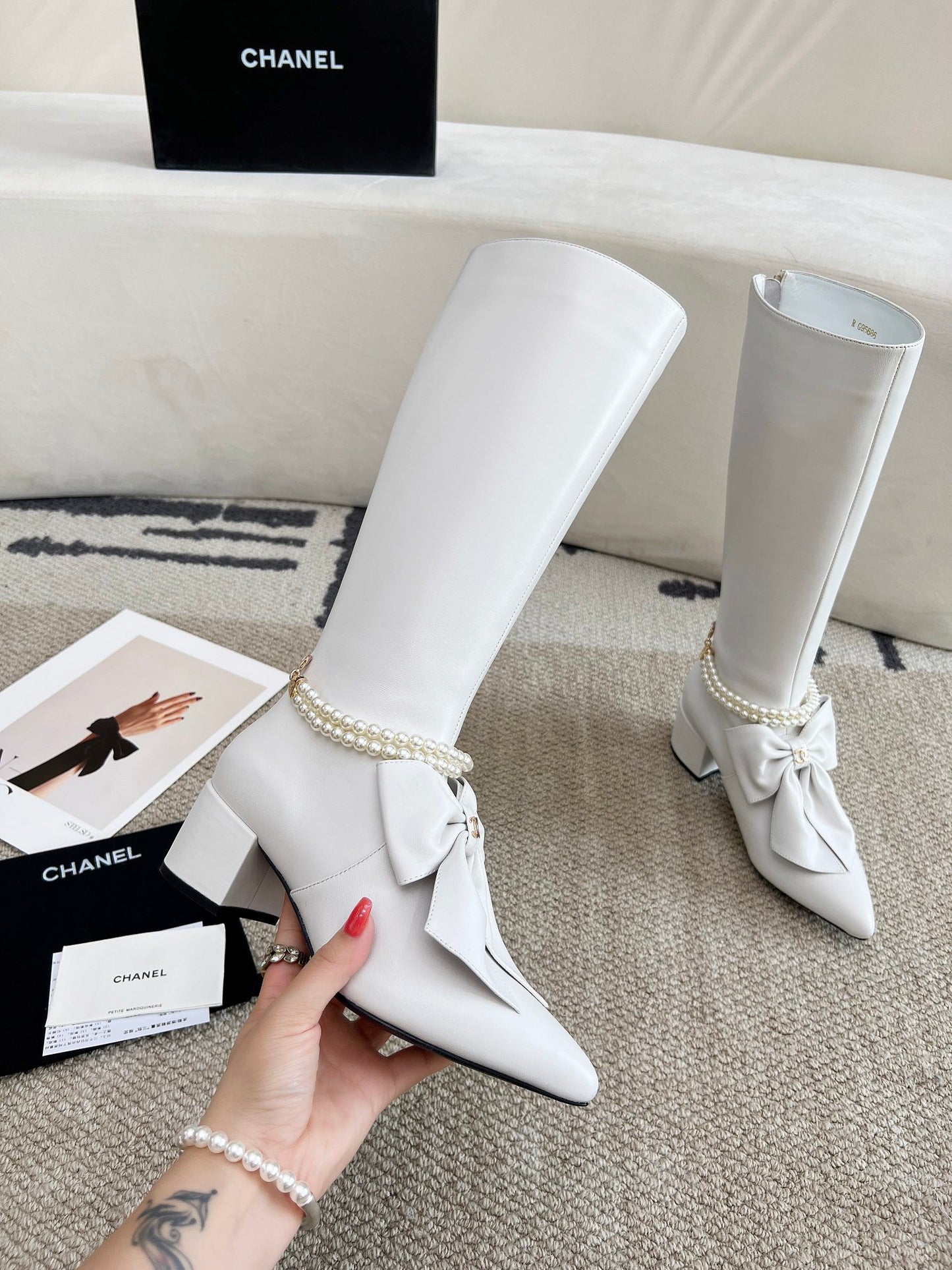 Zipper Pearl Boots 0724090507