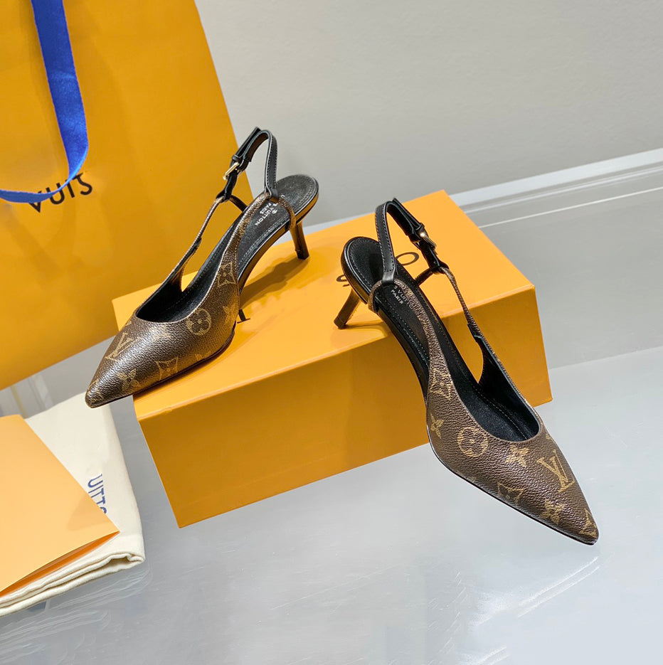 Classic Versatile Handmade Leather Ladies High Heel Sandals