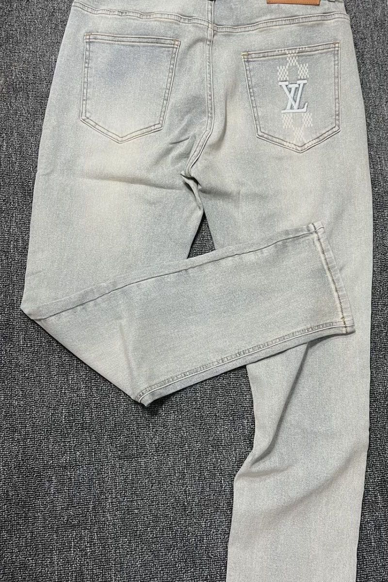 New Letter Embroidered Ripped Trousers 1024051501