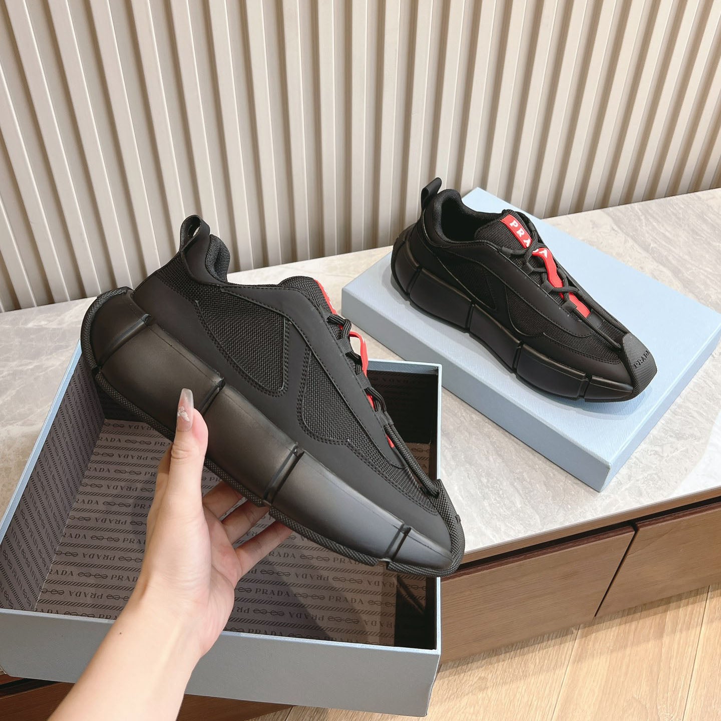 PR Mesh lace-up sneakers 1824091313