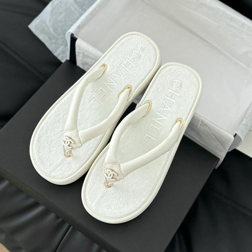 New Velvet Thick Bottom Flip Flops 1025050705