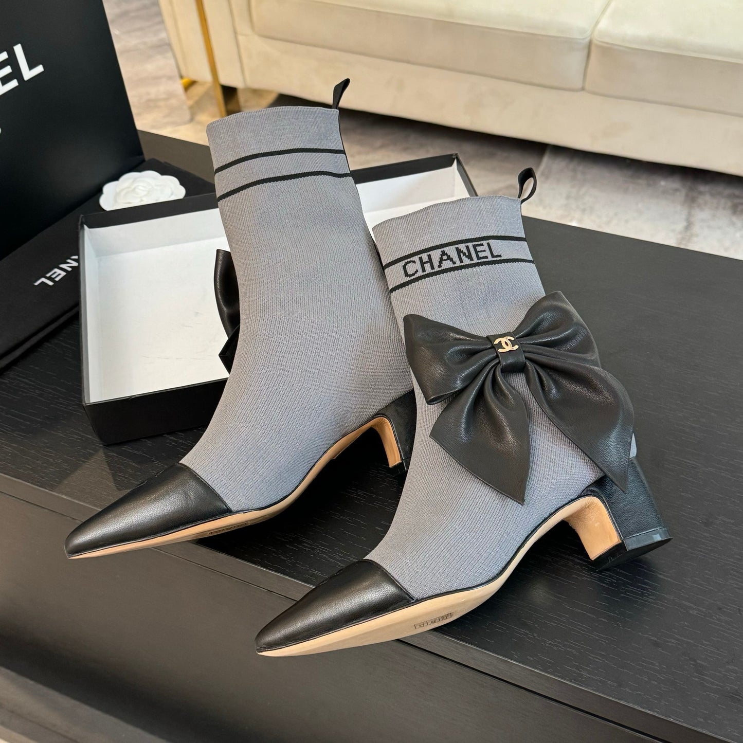 CNL Fashion Knitted High Heel Sock Boots 0724102303