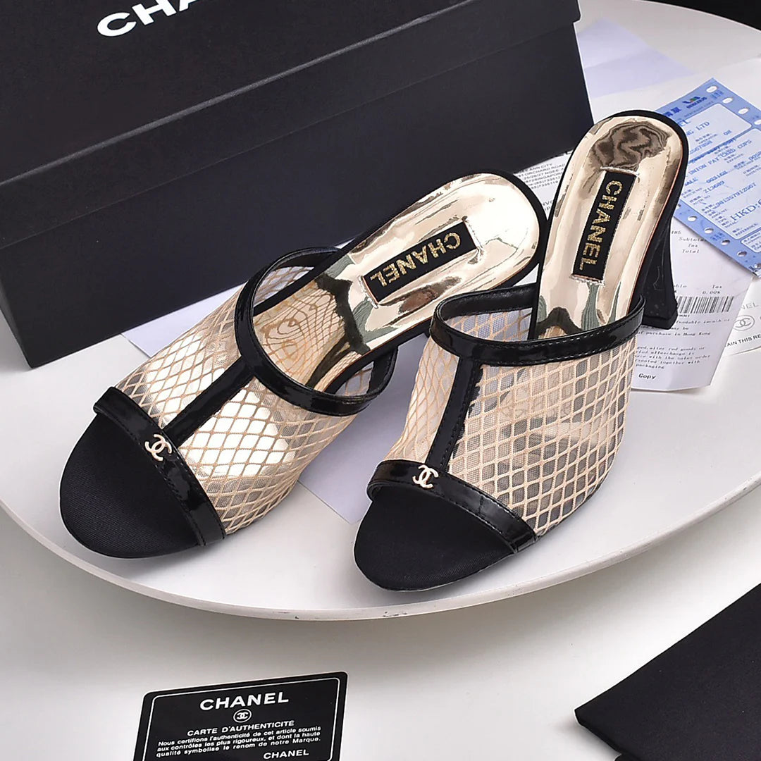New Mesh Spliced High Heel Sandals 1024070124
