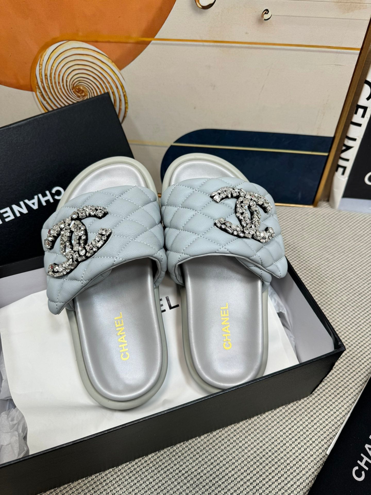 CNL dopamine color thick-soled Velcro women's slippers 0724042705