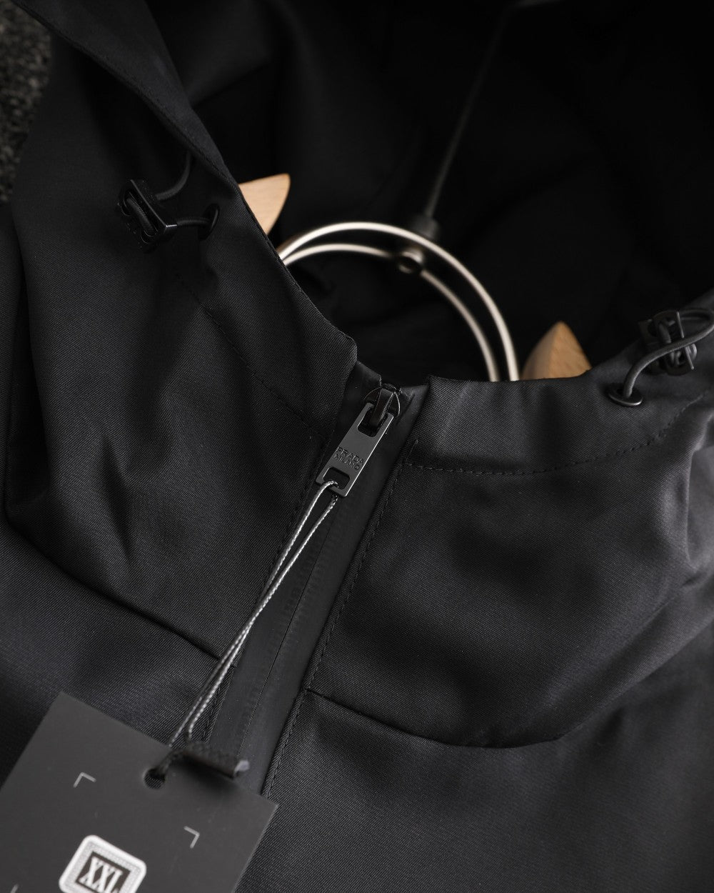 PR Triangular logo red tape hooded jacket 1824100701