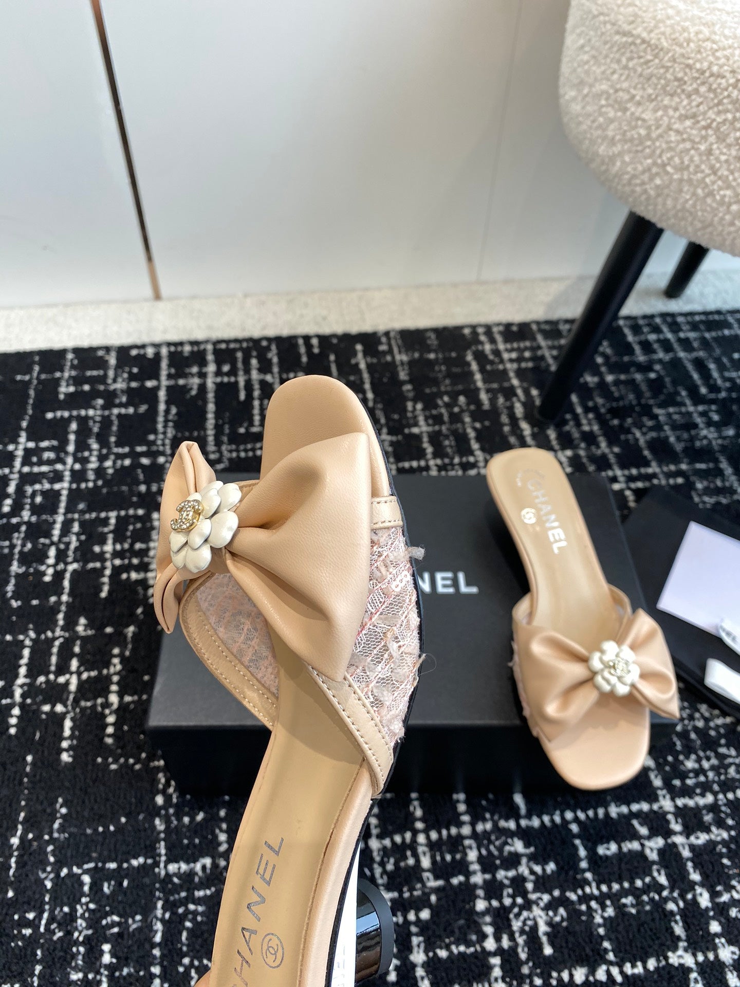 CNL 24SS bow low heel slippers 0724042706