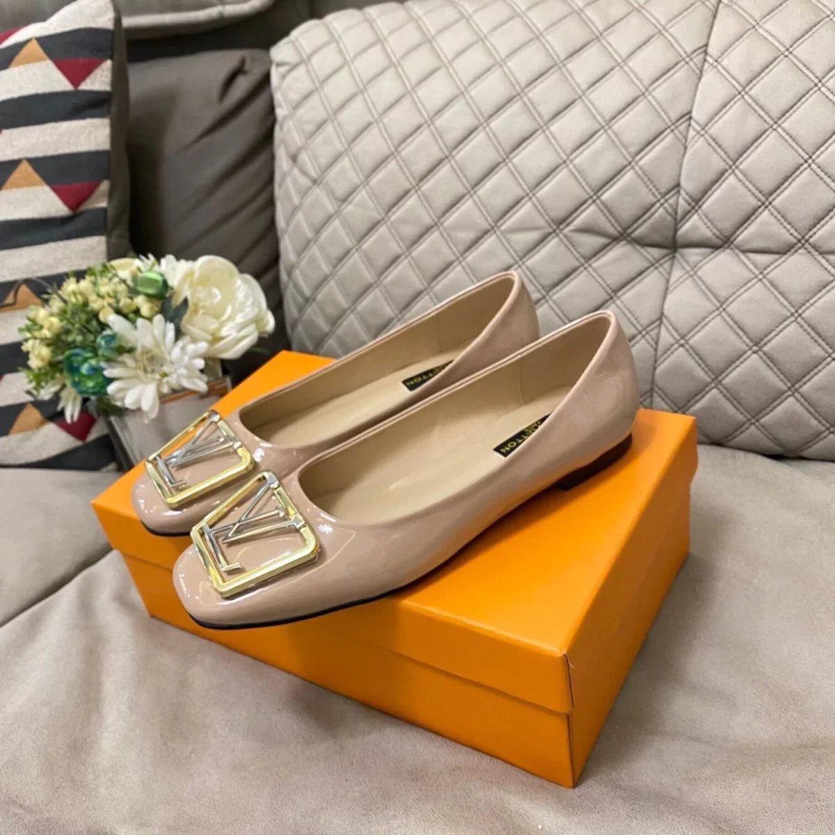 Low-top Shallow-top Square Toe Shoes Women's All-match shoesPD052024011706