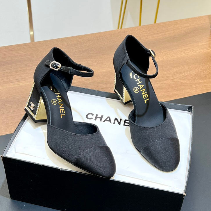 CNL Rhinestone square heel high heels 1824082802