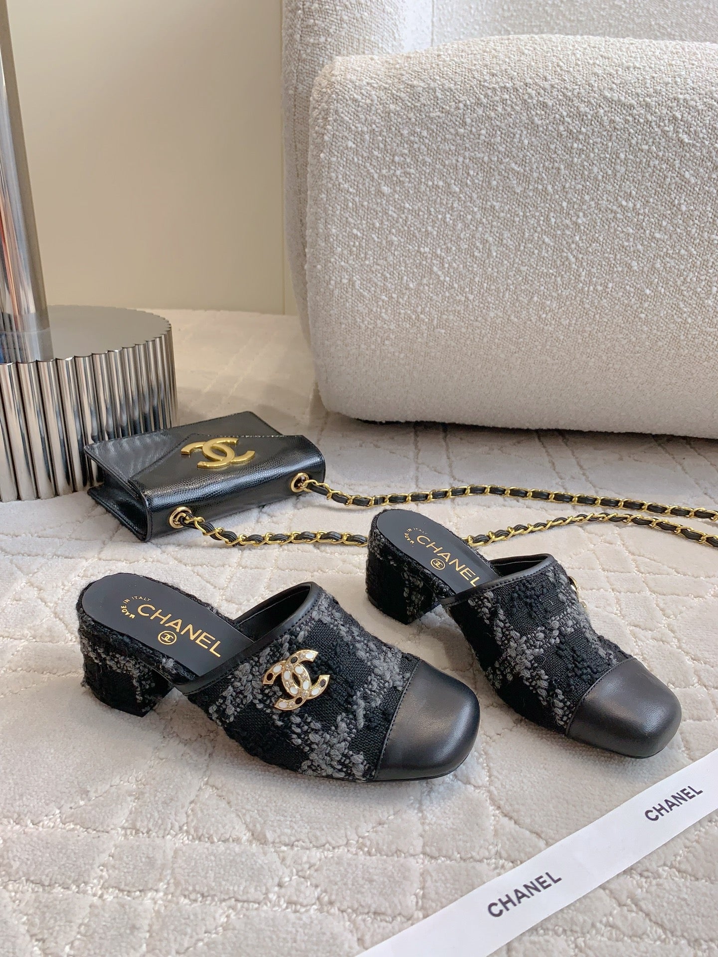 CHA High heel mule slippers (Heel 5.5/2.5CM) 1825022815