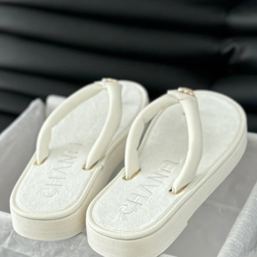 New Velvet Thick Bottom Flip Flops 1025050705