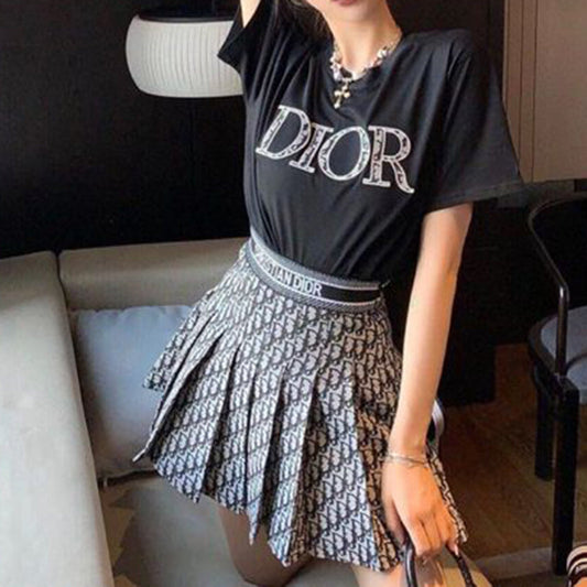 Fashion printed pleated skirt PD10060658