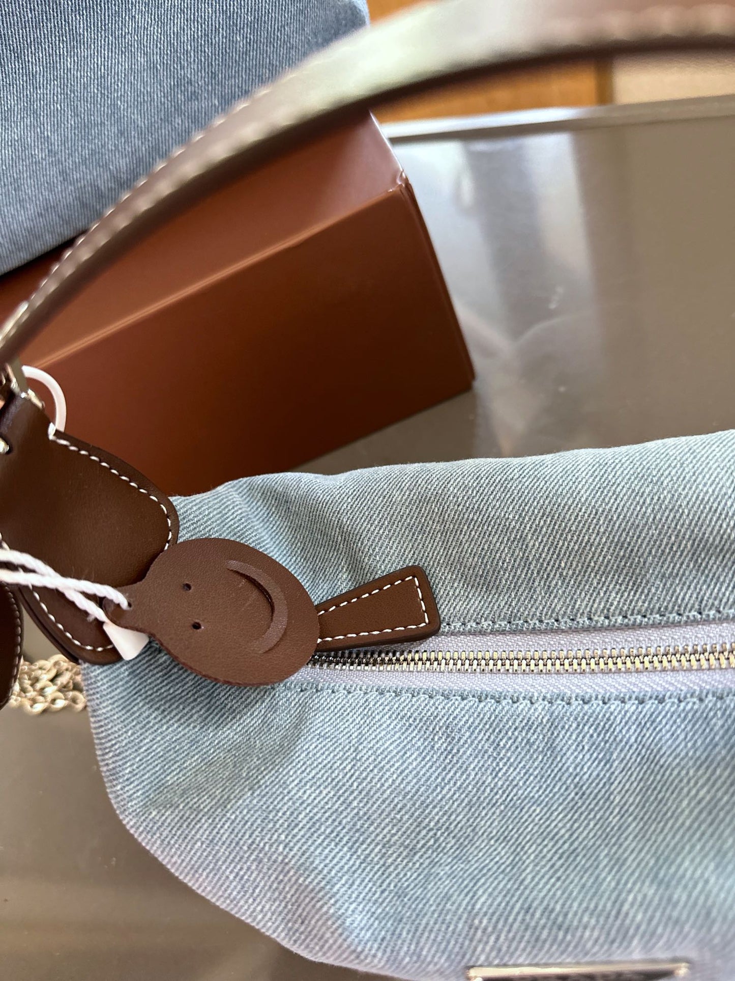 Classic underarm denim bag 1824050302