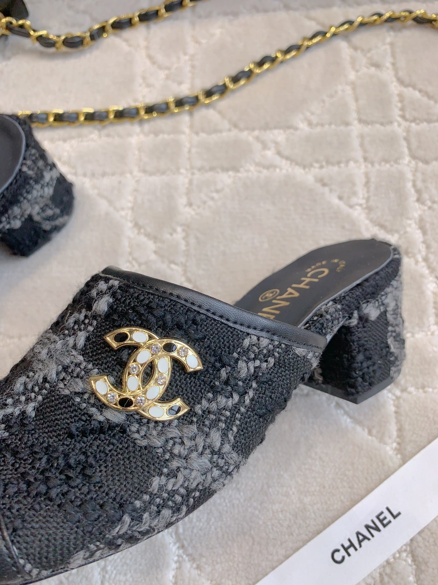 CHA High heel mule slippers (Heel 5.5/2.5CM) 1825022815