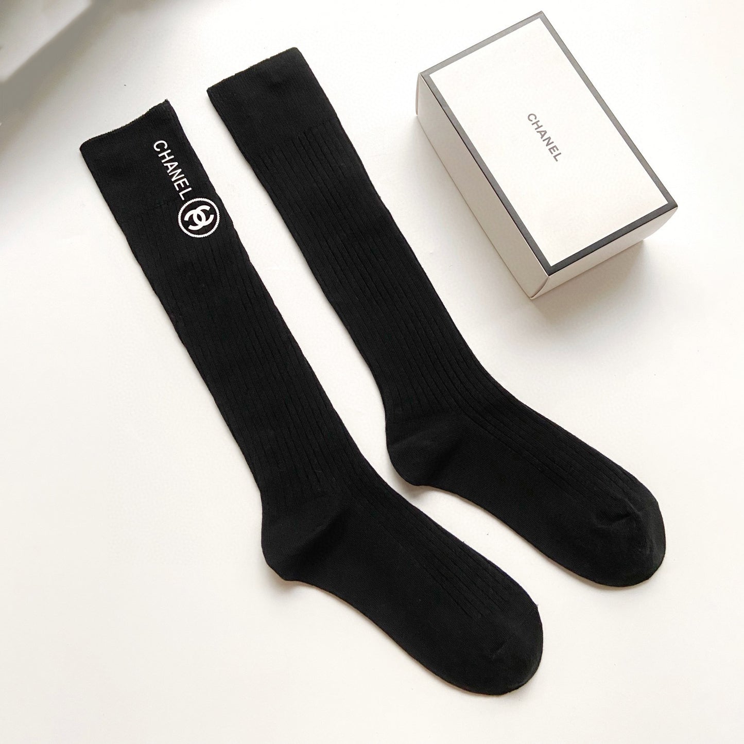 Double needle knitted three-dimensional silicone classic letters Long socks Calf socks XC1823082503
