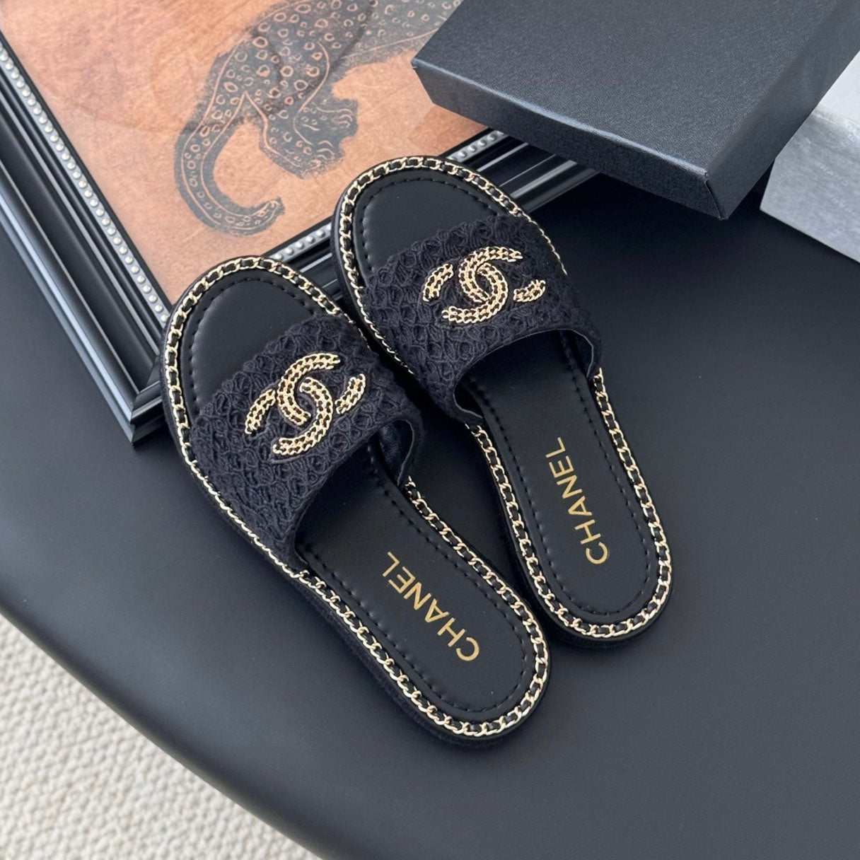 CNL women's platform chain double C slide sandal 1825042902