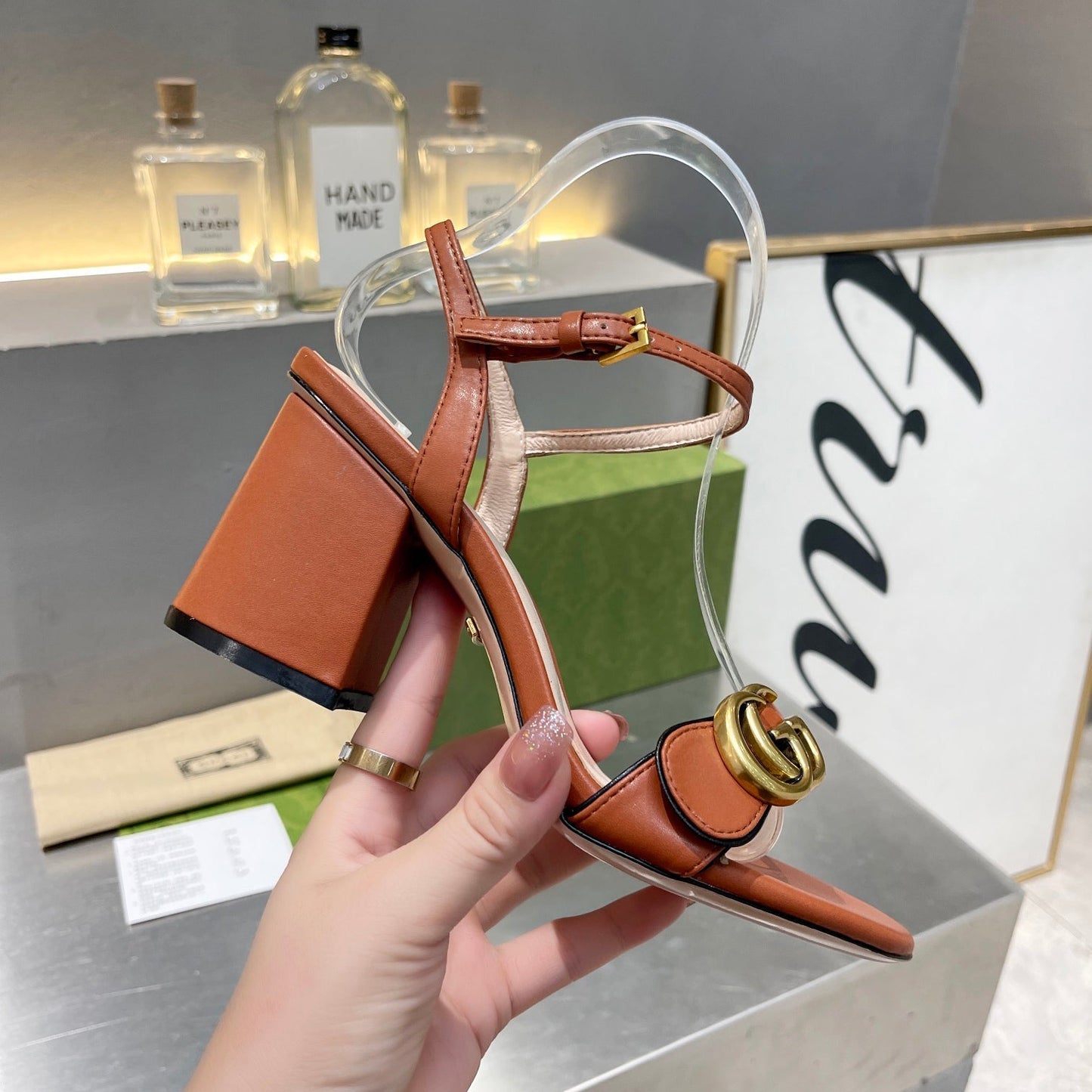 Classic G Logo 7cm 10.5cm high heel sandals XC16060701