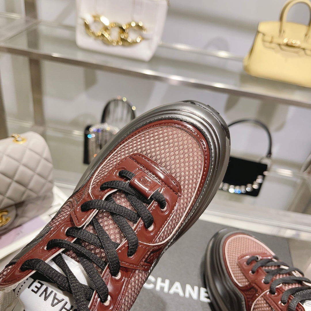 Plaid Wool Stitching Casual Sneakers XC0823081401