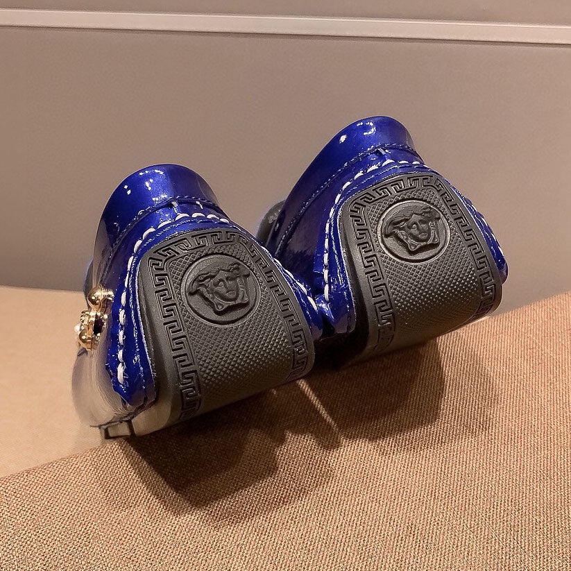 VS Medusa Embroidered Patent Leather Driver Shoes 1824091905