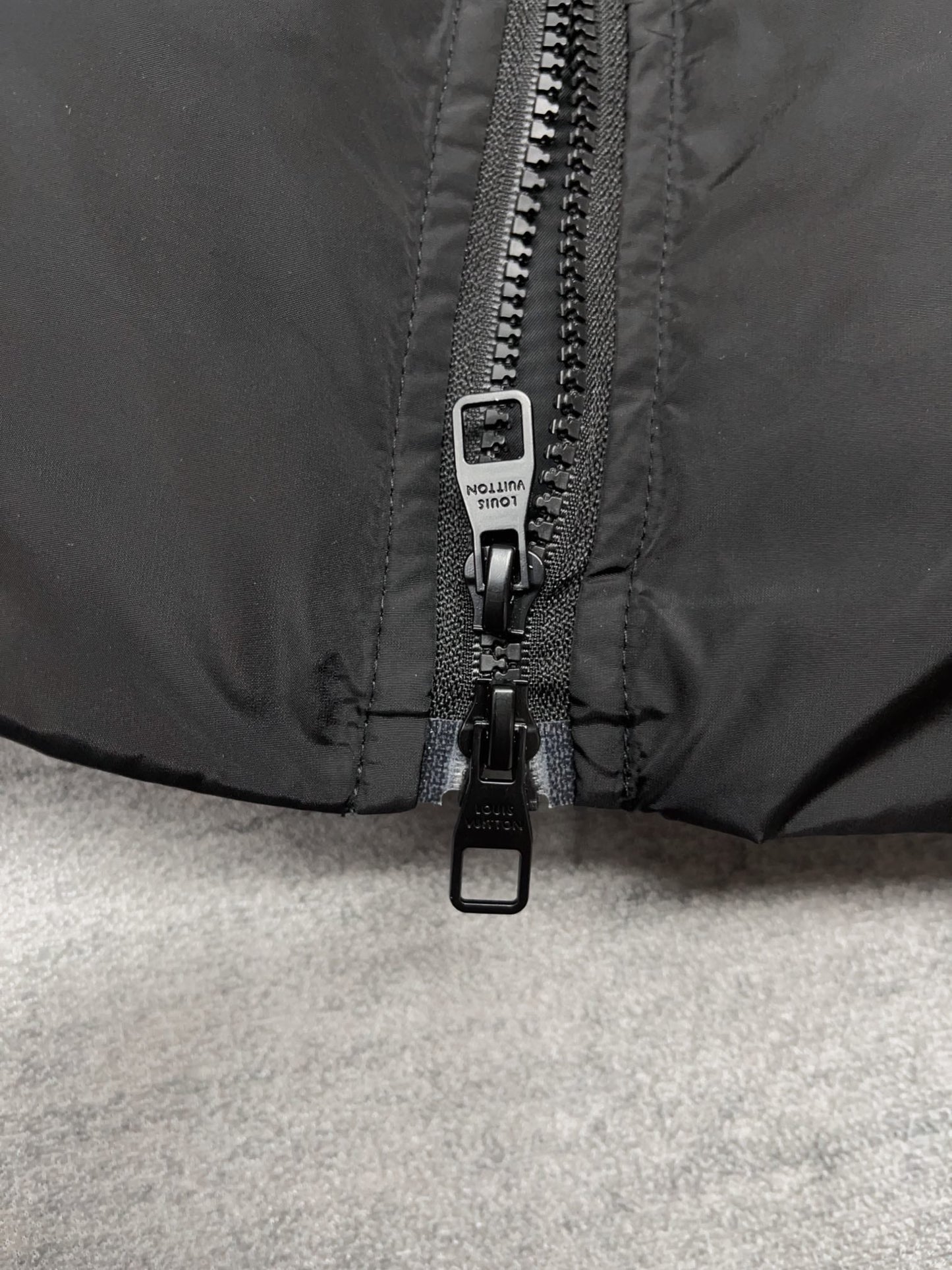 LV Embossed leather panelled stand collar down jacket 1824092904