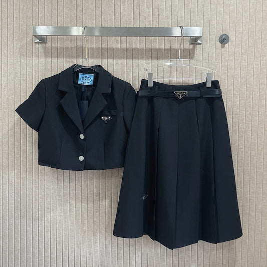 PR Suit style short jacket with high waist skirt suit 1825052001