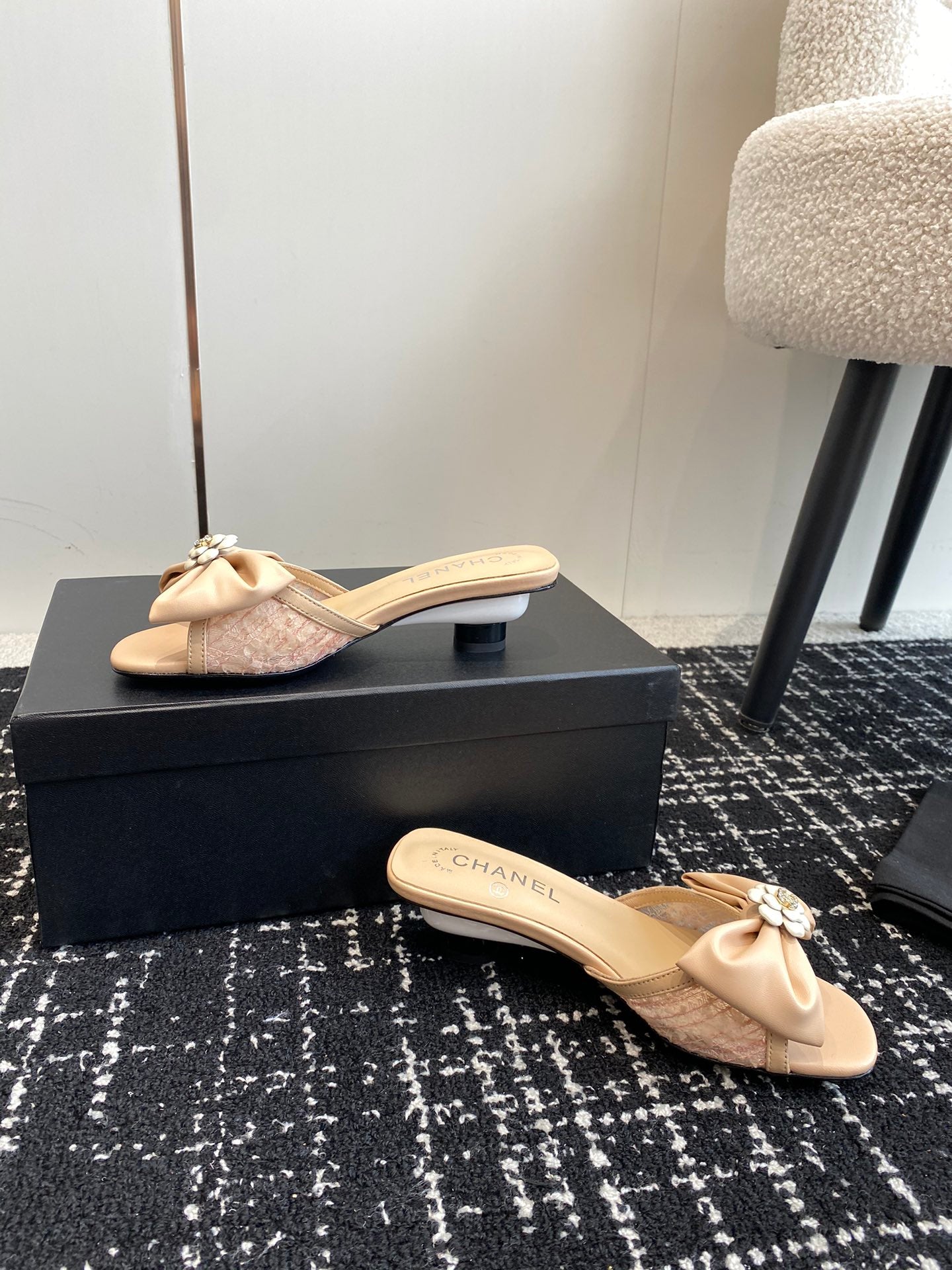 CNL 24SS bow low heel slippers 0724042706