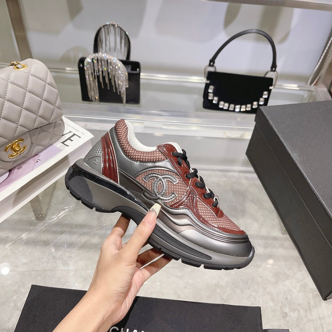 Plaid Wool Stitching Casual Sneakers XC0823081401