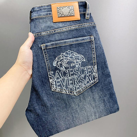 High Quality Print All-Match Stretch Slim Straight Pants 1024070113